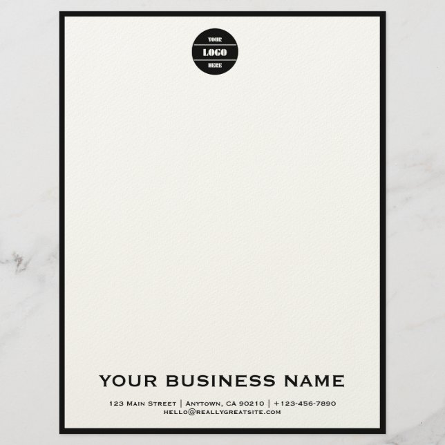 Personalized Modern Business Logo Letterhead  Brevhuvud (Framsida)