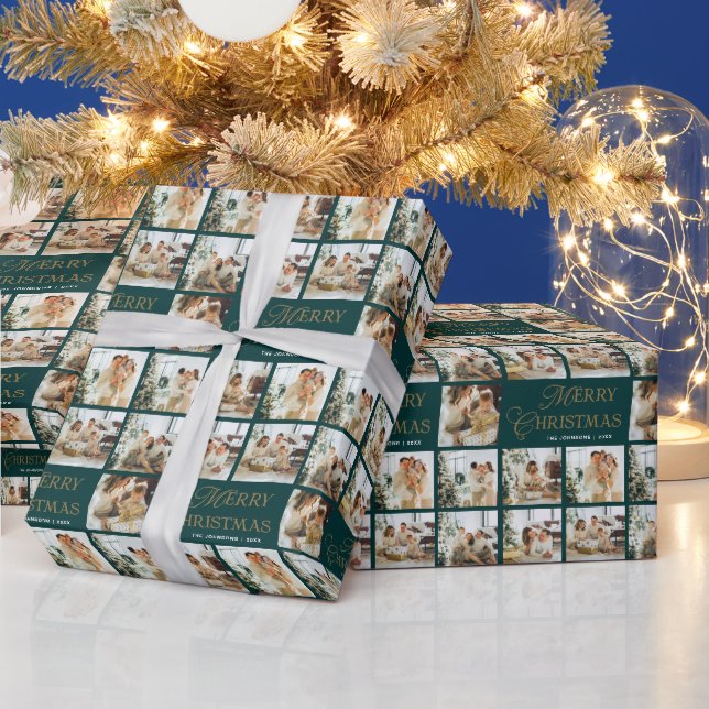 Personalized Modern Calligraphy Christmas Photo Presentpapper (Helgdagar)