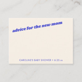 Personalized Modern Cute Blue Baby Shower Mom Rådkort