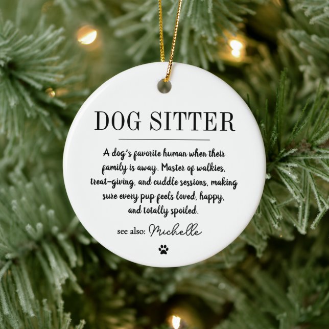 Personalized Modern Dog Sitter Pet Sitter Funny  Julgransprydnad Keramik (Träd)