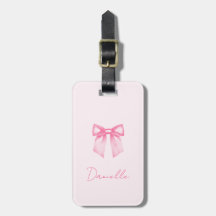 Personalized Modern Elegant Pink Bow