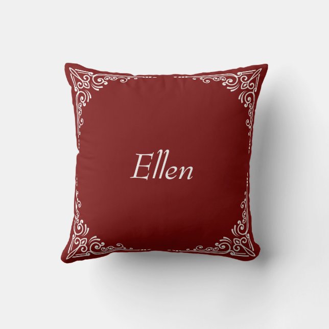 Personalized Modern Elegant Typography Name  Kudde (Baksida)