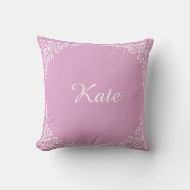 Personalized Modern Elegant Typography Name  Kudde (Framsida)