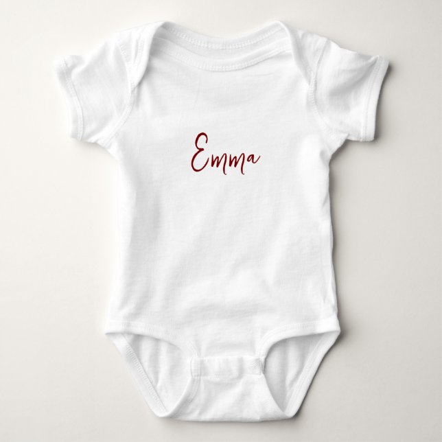 Personalized Modern First Name Baby Bodysuit T Shirt (Framsida)