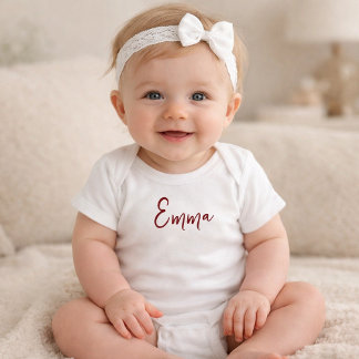 Personalized Modern First Name Baby Bodysuit T Shirt