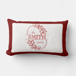  Personalized Modern Floral Family Name Monogram Lumbarkudde