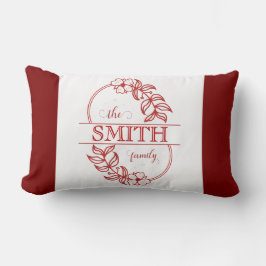  Personalized Modern Floral Family Name Monogram Lumbarkudde