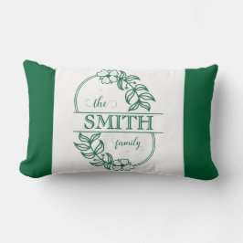  Personalized Modern Floral Family Name Monogram Lumbarkudde