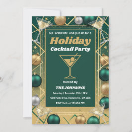 Personalized Modern Holiday Cocktail Party Inbjudningar
