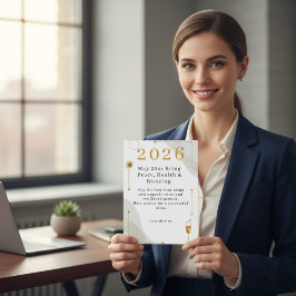 Personalized Modern Minimalist Business New Year  Julkort