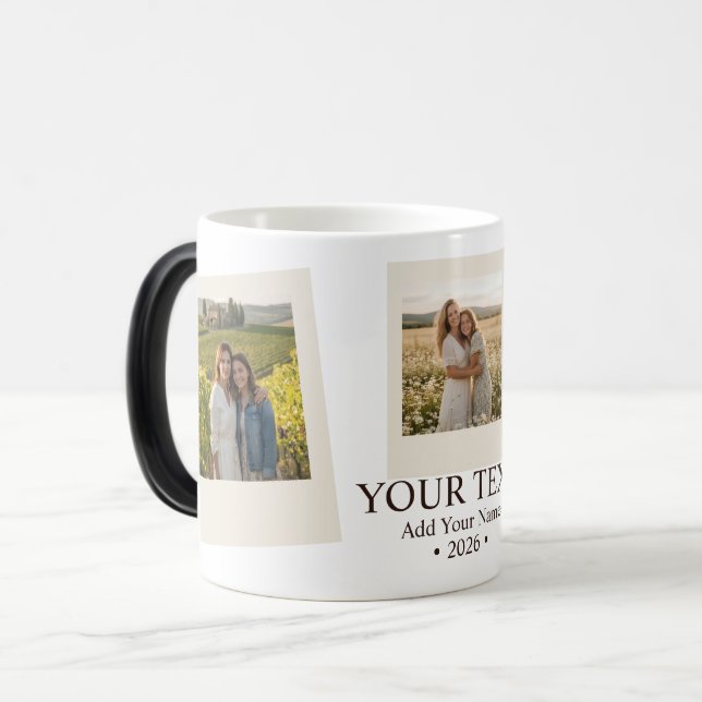 Personalized, Modern, Minimalist, Fun Photo Magisk Mugg (Framsida vänster)