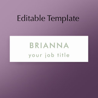 Personalized modern minimalist sage green beauty namnbricka