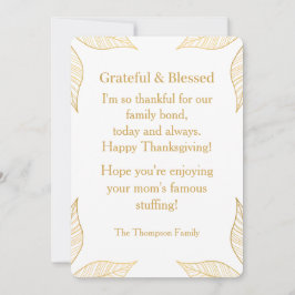 Personalized Modern Minimalist Thanksgiving Julkort