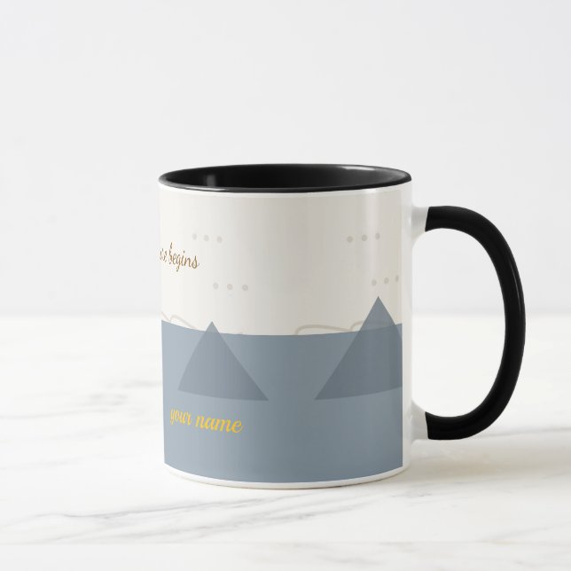 Personalized Modern Mountain Adventure Two-Tone Co Mugg (Höger)