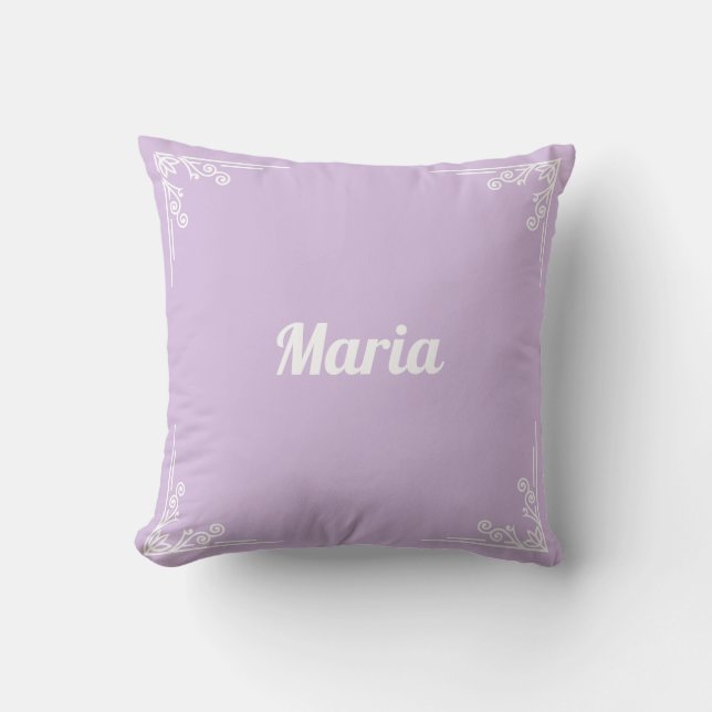 Personalized Modern Pastel Purple Typography Name Kudde (Framsida)