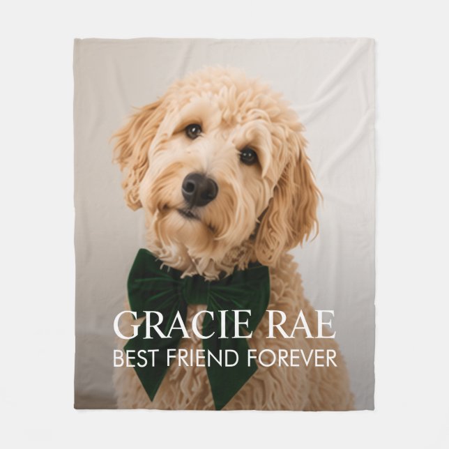 Personalized Modern Pet Dog Photo Fleecefilt (Framsidan)