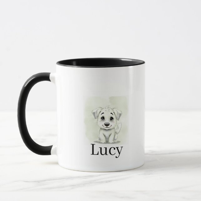 Personalized Modern Pet Mug With Minimal Typograph Mugg (Vänster)