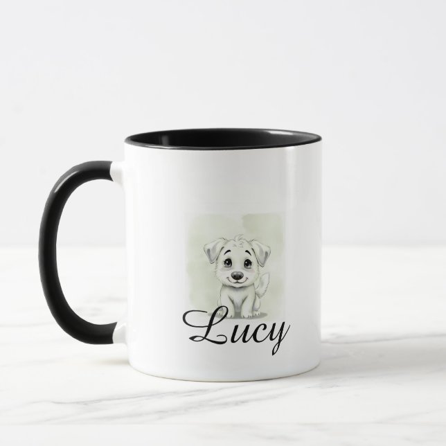 Personalized Modern Pet Mug With Minimal Typograph Mugg (Vänster)