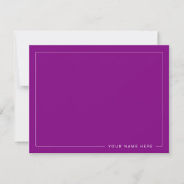 Personalized Modern Purple Flat Note Card Anteckningskort
