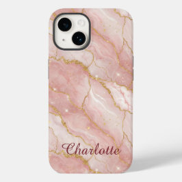 Personalized Modern Rose Quartz Marble Gold