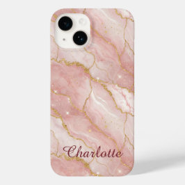 Personalized Modern Rose Quartz Marble Gold
