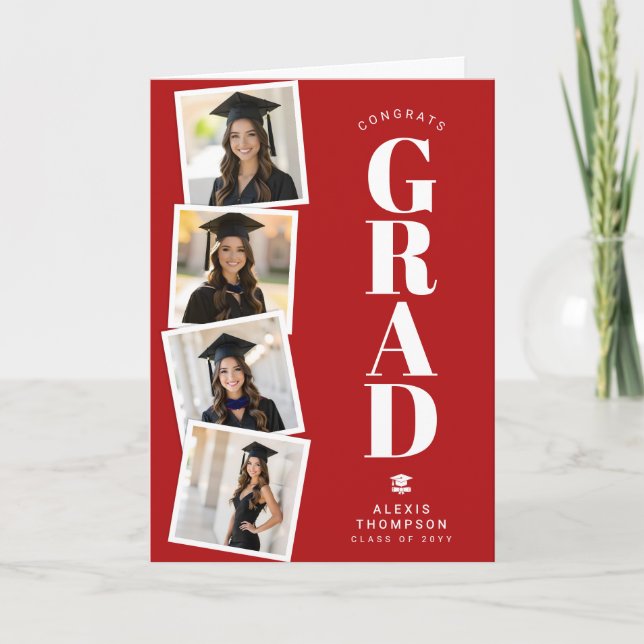 Personalized Modern School College Graduation  Kort (Framsida)