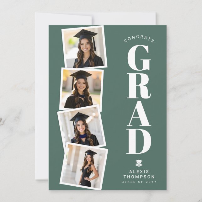 Personalized Modern School College Graduation  Kort (Framsida)