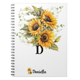 Personalized Modern Sunflower Anteckningsbok