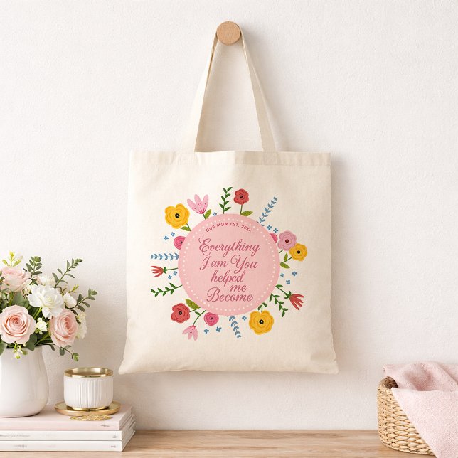 Personalized Mom Est Tote Bag Meaningful Gift Tygkasse (Mom Keepsake Gift)