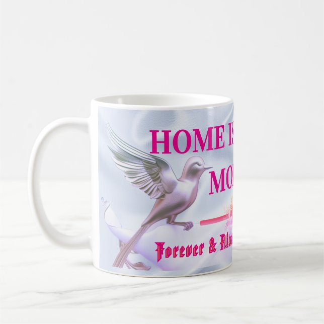 "Personalized 'Mom is Home' Floral Mug"2026 Kaffemugg (Vänster)
