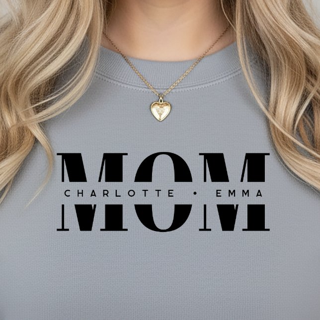 Personalized MOM Kids’ Names, Modern Chic Mom Gift T Shirt (Skapare uppladdad)
