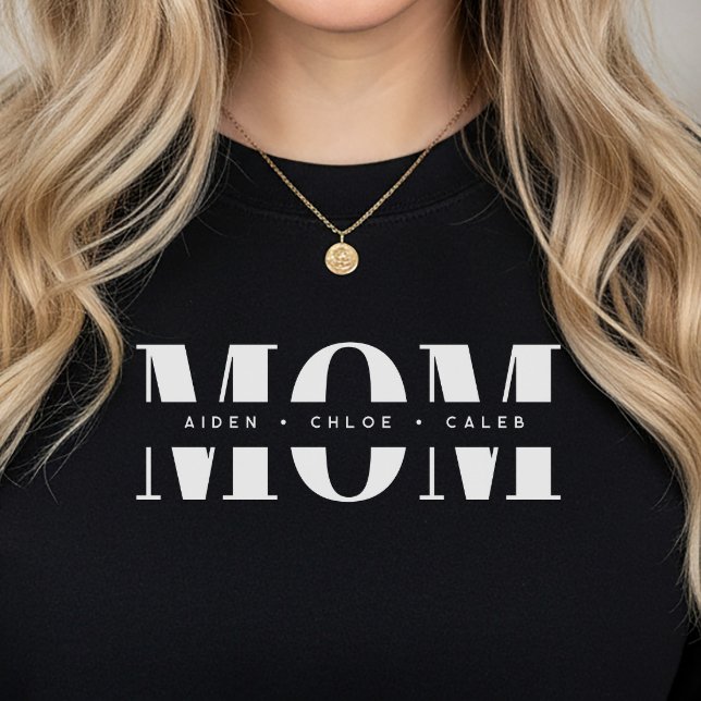 Personalized MOM Kids’ Names, Modern Chic Mom Gift T Shirt (Skapare uppladdad)