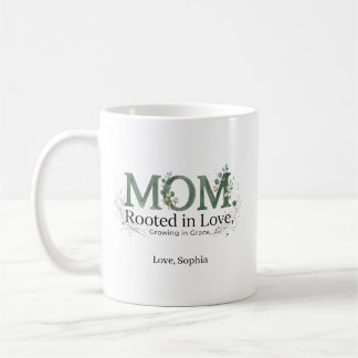 Personalized Mom Rooted in Love Growing in Grace  Kaffemugg