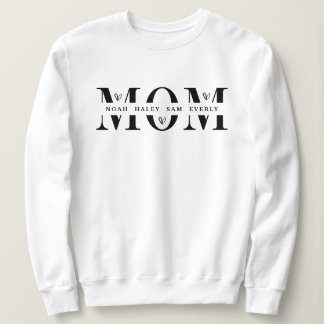 Personalized Mom Sweatshirt With Kids Names Gift T Shirt