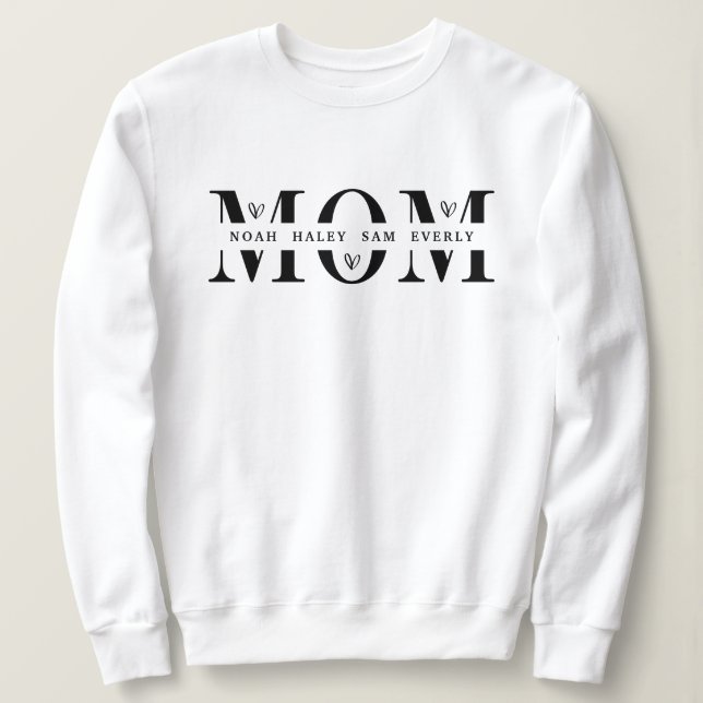 Personalized Mom Sweatshirt With Kids Names Gift T Shirt (Design framsida)