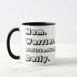 Personalized Mom Warrior Multitasking Daily Black  Mugg