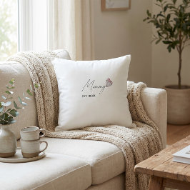 Personalized Mommy EST. Year Throw gift For MOM  Kudde