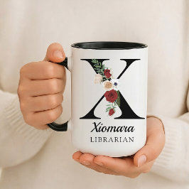 Personalized Monogram Alphabet Mug for Book Lover Mugg