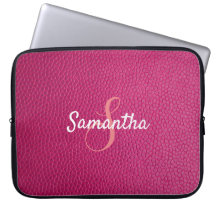 Personalized Monogram and Name Pink Leather