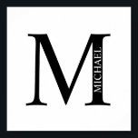 Personalized Monogram and Name Poster<br><div class="desc">Personalized Monogram and Name Design
features personalized monogram and name in classic serif font style.

Perfect as home decors,  housewarming gifts,  holiday gifts for family,  newlyweds and more.</div>