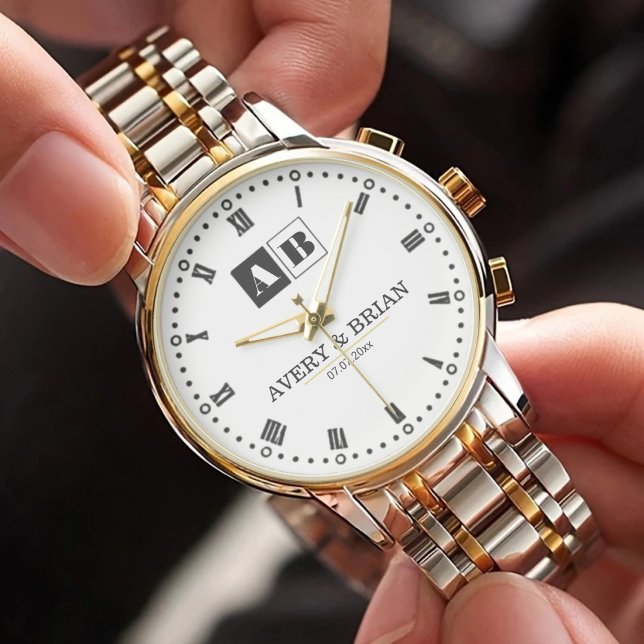 Personalized Monogram Couples Names Armbandsur (Skapare uppladdad)