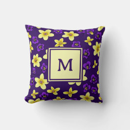 Personalized Monogram – Elegant Modern Floral  Kudde