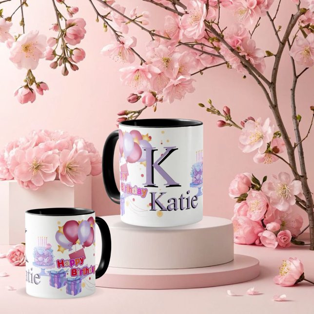 Personalized Monogram Letter K Mug - Custom Name   Mugg (Skapare uppladdad)