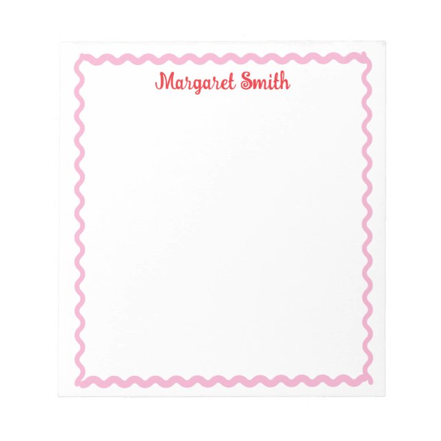 Personalized Monogram Notepads with Scallop Border Anteckningsblock (Framsida)