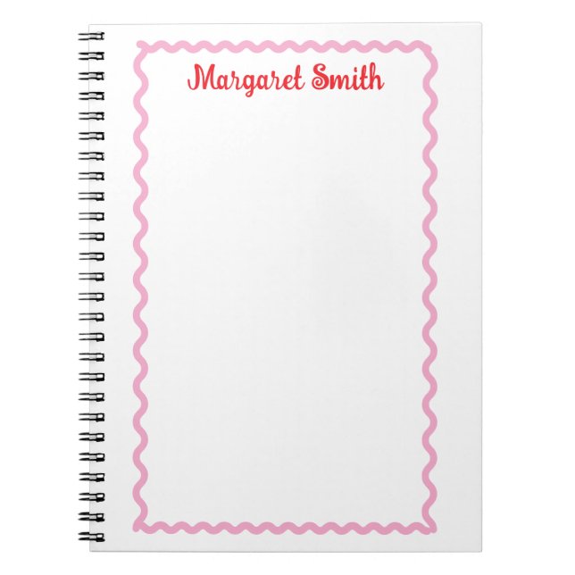 Personalized Monogram Notepads with Scallop Border Anteckningsbok (Framsidan)