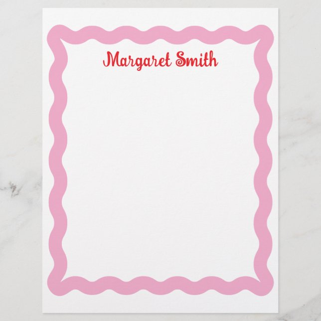 Personalized Monogram Notepads with Scallop Border Brevhuvud (Framsida)