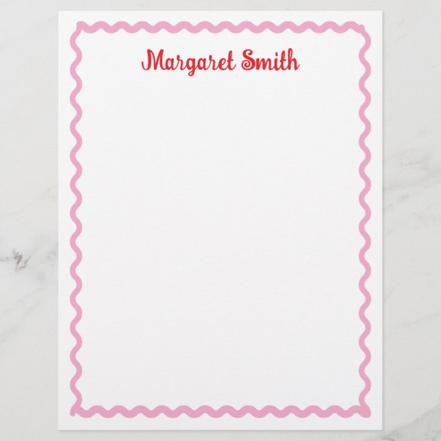 Personalized Monogram Notepads with Scallop Border Brevhuvud (Framsida)