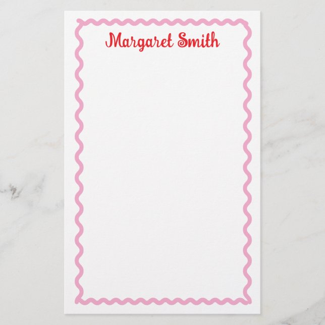 Personalized Monogram Notepads with Scallop Border Brevpapper (Framsida)