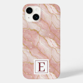 Personalized Monogram Rose Quartz Gold