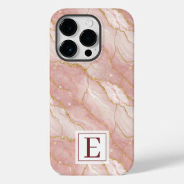 Personalized Monogram Rose Quartz Gold